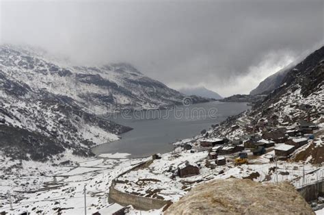 Changu lake in winter stock photo. Image of classic, cloudy - 28739816