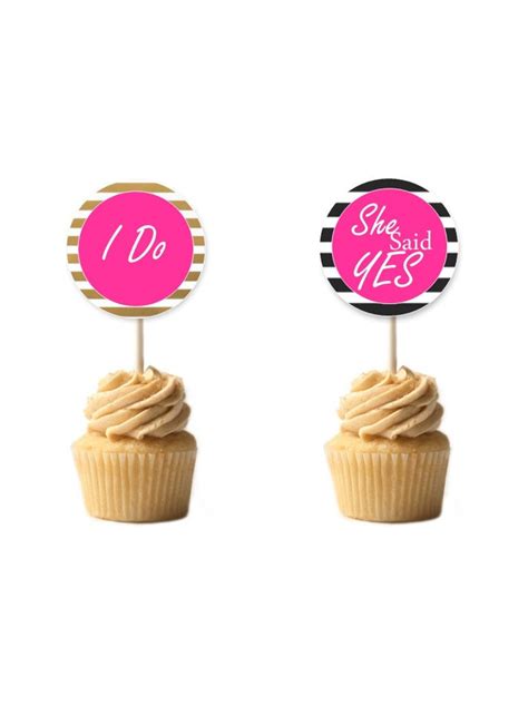 Kate Spade Inspire Bridal Shower Cupcake Toppers Girls | Etsy
