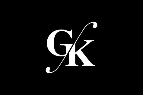 GK Monogram Logo Design By Vectorseller | TheHungryJPEG.com