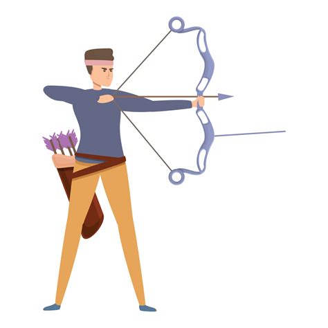 Sport archer icon cartoon vector. Bow arrow 14342514 Vector Art at Vecteezy