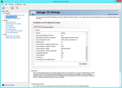 Nvidia control panel only has 3d settings - groovyluda