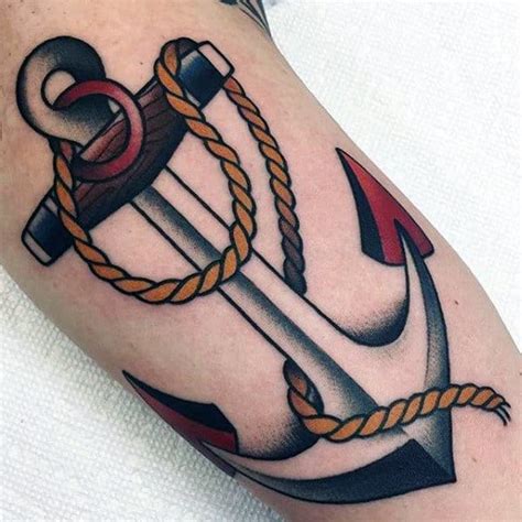 70 Traditional Anchor Tattoo Designs For Men - Vintage Ideas