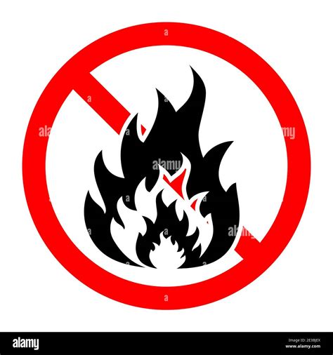 Stop bonfire icon. No fire icon. Red ban of flame sign. Vector ...