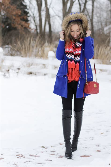 Blue and Red - Winter Outfit - Lilly Style