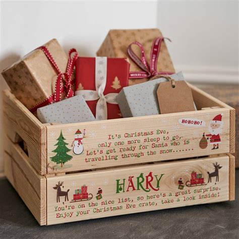 Personalised Children's Poem Christmas Eve Crate Box By La de da! Living