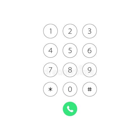 Keypad with Numbers for Phone. User Interface Keypad for Smartphone. Vector Illustration ...