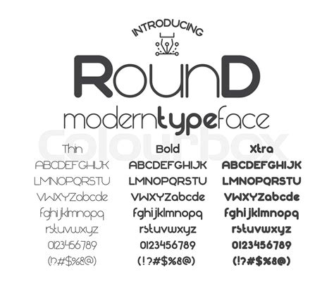 Modern minimalistic sans serif font Round | Stock vector | Colourbox