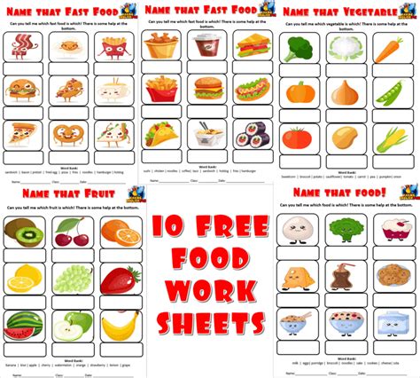 10 Food, Fruit and Vegetables Worksheets – Fully EditableMaking English Fun