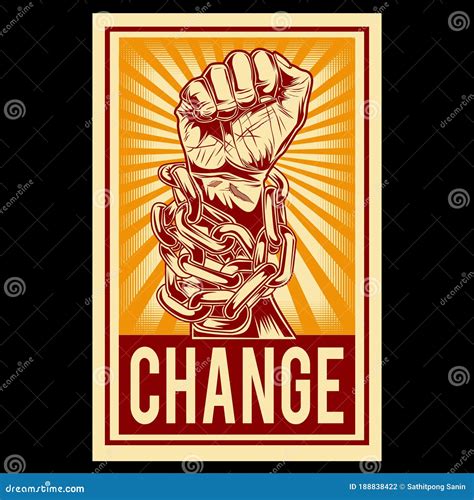 Drawing Hand Protest Freedom Poster Red Change Peace Vector 2 Stock Vector - Illustration of ...