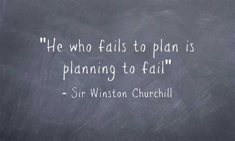 Failing to Plan is Planning to Fail