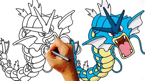 How to Draw Gyrados Step by Step - Pokemon Drawing Lesson - YouTube