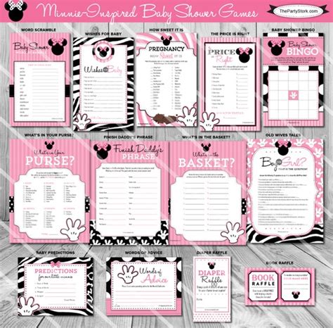 Minnie Mouse Baby Shower Games Minnie Mouse Games for Girl Baby Shower Games Printable Baby ...