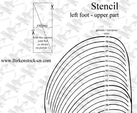 Birkenstock Sizing Stencil | Birkenstock, Stencils, Picture