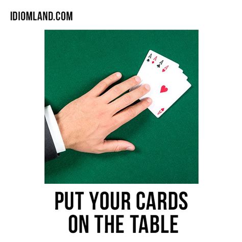 idiom "Put Your Cards On The Table" | Cards on the table, Idioms, Cards