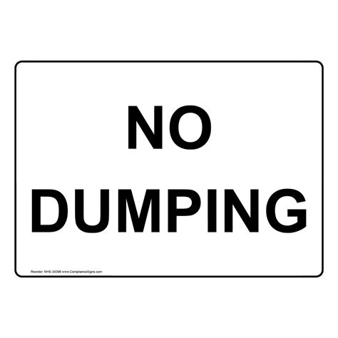 No Dumping Sign NHE-34398