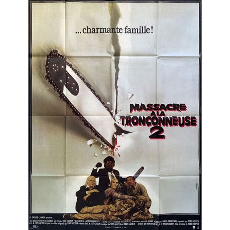 THE TEXAS CHAINSAW MASSACRE 2 French Movie Poster - 47x63 in. - 1986