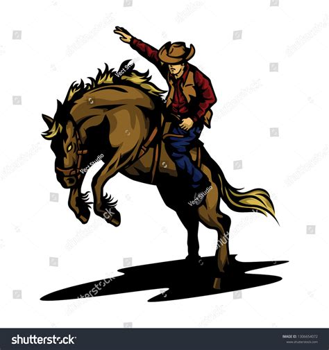 Cowboy Rodeo Vector Stock Vector (Royalty Free) 1306654072 | Shutterstock