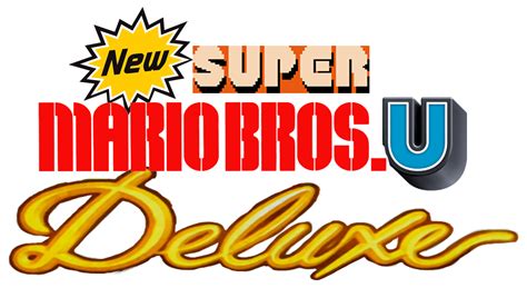 New Super Mario Bros. U Deluxe logo but each word is from the first time it was in a Mario game ...