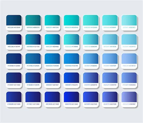 Premium Vector | Blue and cyan color palette with hex