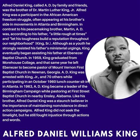 Alfred Daniel King - Civil Rights Activist | Black history education ...