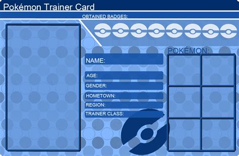 Pokemon Trainer Card Template Blue by khfanT on DeviantArt