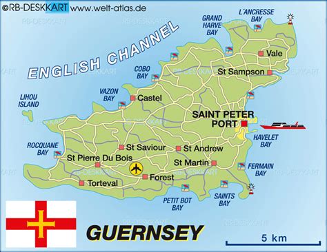 Map of Guernsey (Island in Crown Dependency)) | Welt-Atlas.de