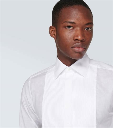 Canali Pleated cotton shirt Canali