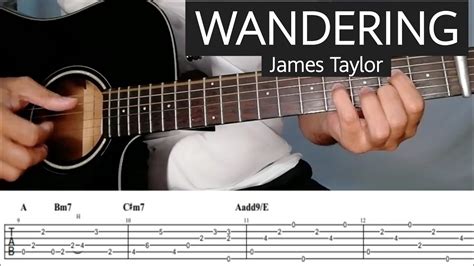 WANDERING (James Taylor) Guitar Tutorial with Tabs and Tabs on Screen ...