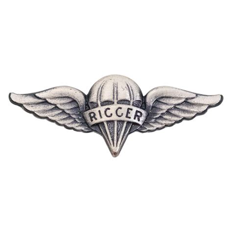 Army Miniature Silver Oxidized Parachute Rigger Dress Badge – Vanguard Industries