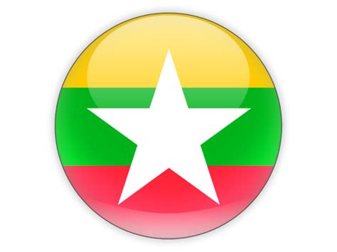 Round icon. Illustration of flag of Myanmar