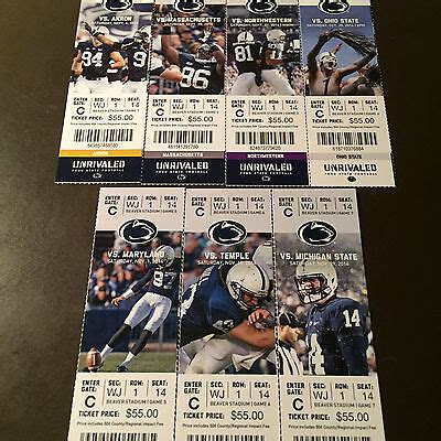 Penn State Nittany Lions 2014 NCAA football ticket stubs - One ticket ...