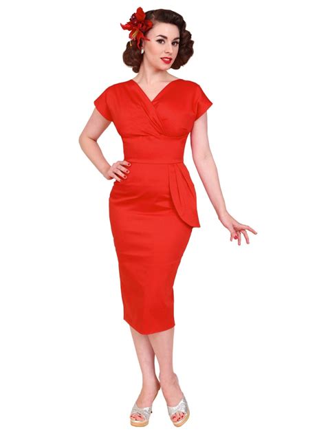 Jezebel Red Sateen Dress from Vivien Of Holloway