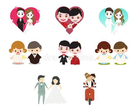 Cute Character for Wedding Invitation Stock Illustration - Illustration of concept, graphic ...