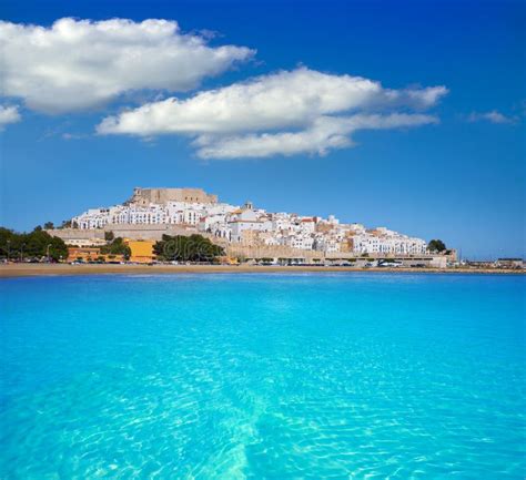 Peniscola Skyline And Castle Beach In Spain Stock Photo - Image of skyline, nature: 135415716