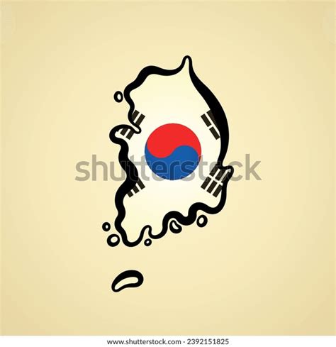 Map South Korea Flag Black Outline Stock Vector (Royalty Free ...