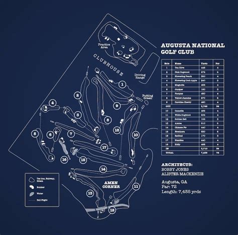 Augusta National Golf Club Course Map Digital Download - Etsy