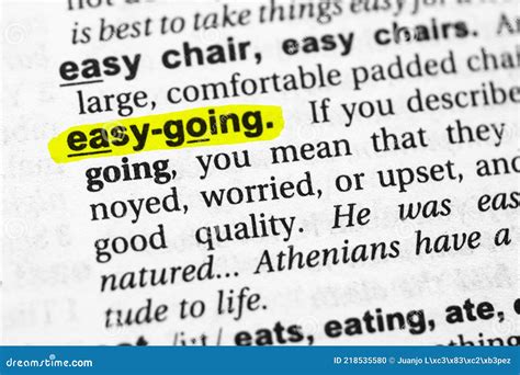 Highlighted Word Easy-going Concept and Meaning Stock Photo - Image of ...