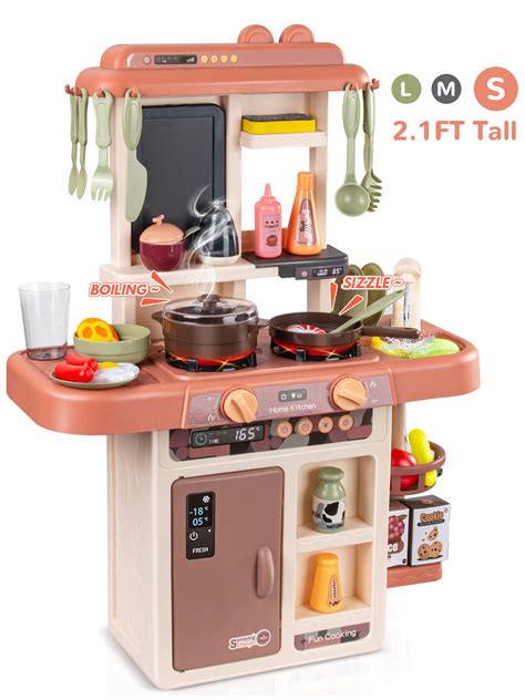 Wisairt Play Kitchen Set for Kids, 2.1FT Tall Toy Play Kitchen w ...