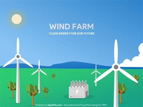 Wind Farm Landscape PowerPoint Template (DOWNLOAD FREE) by Vegaslide on Dribbble