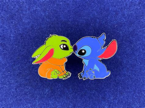 Disney Characters & Movies Disneyana Stitch & Grogu Baby Yoda Disney Star Wars Fantasy Pin The ...