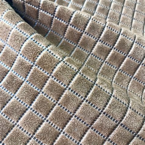 Quilt Emboss on Brown Cow Suede - Rainbow Leather