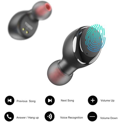 TOZO T6 True Wireless Earbuds Bluetooth Headphones Touch Control with Wireless Charging Case ...