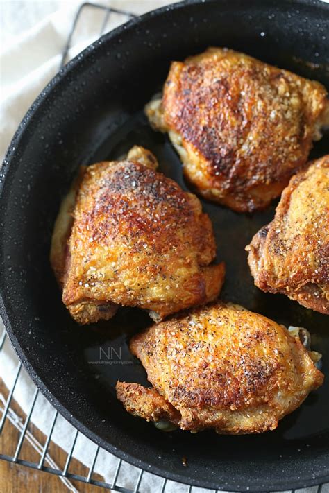 Crispy Pan Roasted Chicken Thighs - ready in 30 minutes!