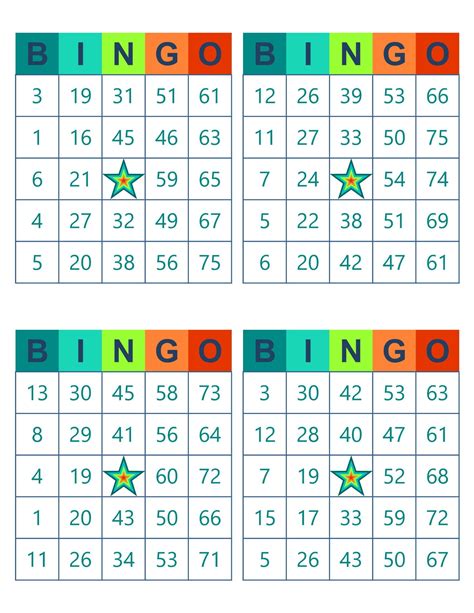 1000 Bingo Cards Pdf Download, 4 per Page, Instant Printable Fun Party Game - Etsy | Cartas de ...