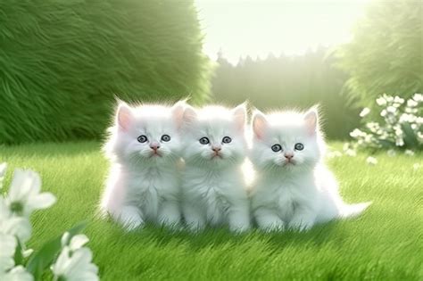 Premium Photo | Cute fluffy kittens playing outdoor