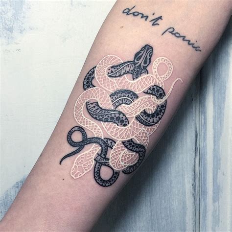 Intricate Black & White Snake Tattoos By Mirko Sata | DeMilked