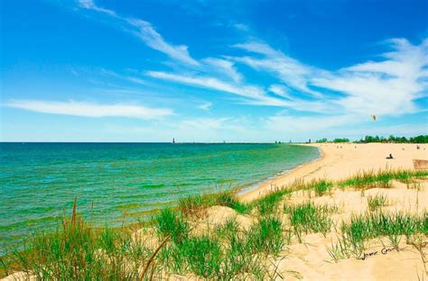 Pier Marquette Beach, Muskegon, Michigan, USA (photo by Jeramie Curtice) | Michigan vacations ...