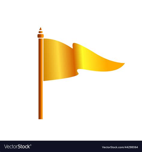 Yellow color flag icon on white background Vector Image