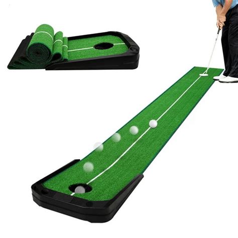 Putting Green Golf Mat w/ Putting Mat Return & Golf Balls Putting Aid - core-global.org