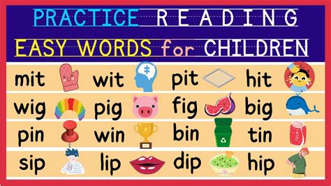 Practice Reading Easy Words for Children / Phonics / Beginners & Primary - YouTube